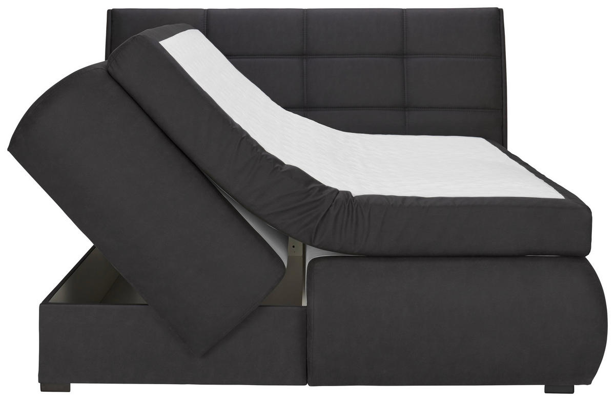 Boxspring, 160/200 cm, gri - negru/gri, Konventionell, textil/material pe bază de lemn (160/200cm) - Xora