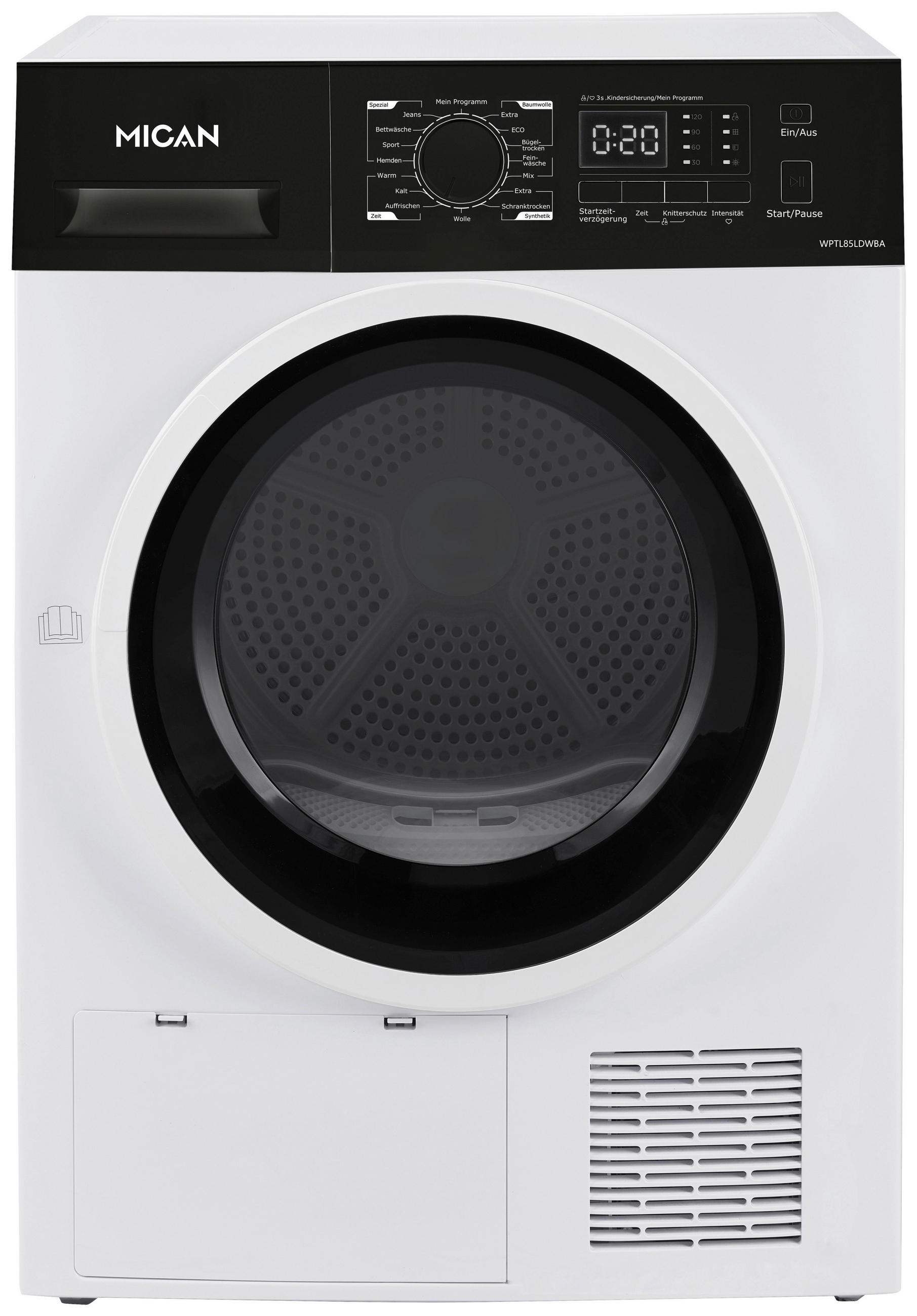 WÄRMEPUMPENTROCKNER WPTL85LDWBA  - Weiß, Basics, Kunststoff/Metall (60/85/60cm) - Mican