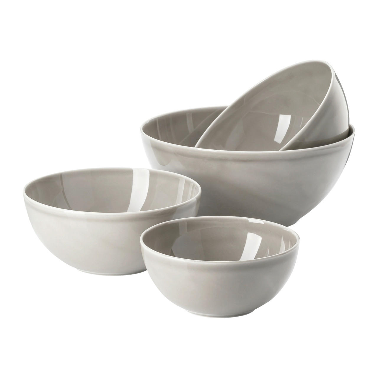SCHÜSSELSET 4-teilig Daily Moon  37,4/29,4/28,2 cm  - Hellgrau, Basics, Keramik (37,4/29,4/28,2cm) - Thomas