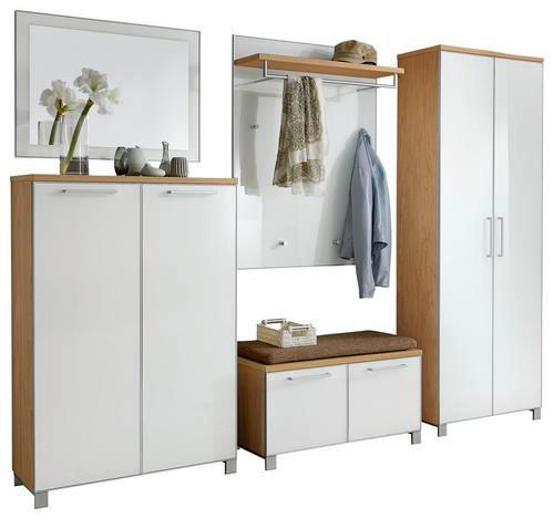 GARDEROBE 6-teilig  in 260/193/40 cm  - Hellbraun/Eichefarben, Design, Glas/Holz (260/193/40cm)