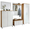 GARDEROBE 6-teilig  in 260/193/40 cm  - Hellbraun/Weiss, Design, Glas/Holz (260/193/40cm)