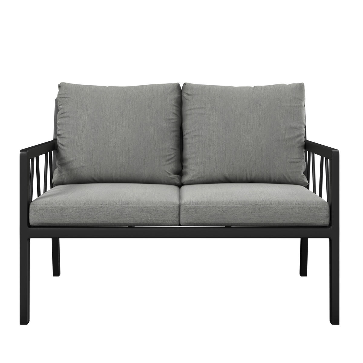 2-SITZER-BANK 120/84,5/81,5 cm  Aluminium  - Anthrazit/Grau, Design, Textil/Metall (120/84,5/81,5cm) - Amatio