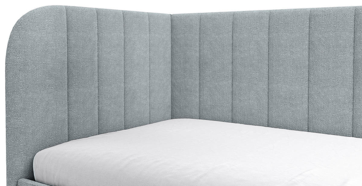 POLSTERBETT 90/200 cm,  in gepolstertes Kopfteil, Lattenrost, Bettkasten,  - Schwarz/Minttürkis, MODERN, Holz/Holzwerkstoff (90/200cm) - MID.YOU