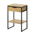 NACHTSCHRANK 30/60/40 cm  - Eichefarben/Schwarz, Basics, Holzwerkstoff/Metall (30/60/40cm) - Xora