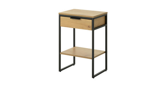 NACHTSCHRANK 30/60/40 cm  - Eichefarben/Schwarz, Basics, Holzwerkstoff/Metall (30/60/40cm) - Xora