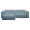 ECKSOFA in Webstoff Blau  171/265 cm  - Blau/Schwarz, Design, Kunststoff/Textil (171/265cm) - home24