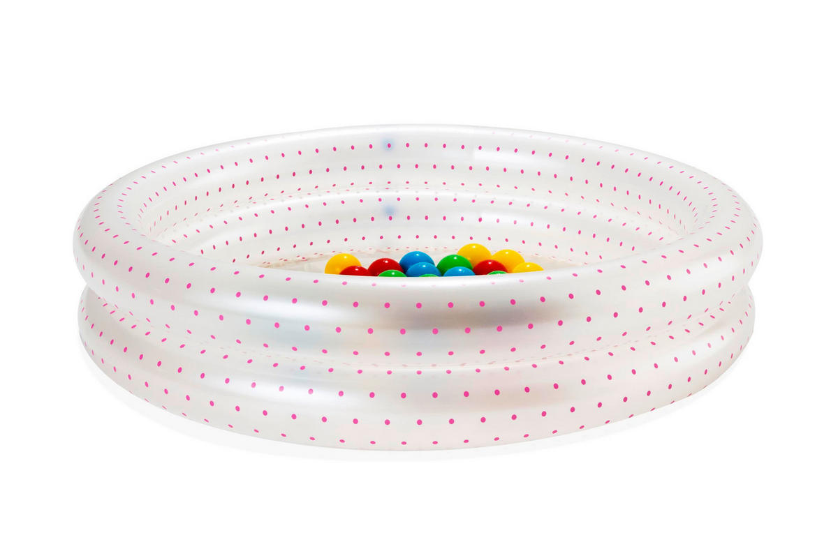 DETSKÝ NAFUKOVACÍ BAZÉN 91/20 cm - priehľadné/modrá, Basics, plast (91/20cm) - Bestway