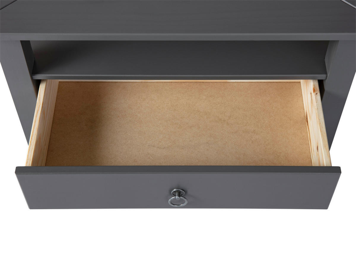 COUCHTISCH Kiefer massiv 75/75/45 cm quadratisch Grau  - Grau, Basics, Glas/Holz (75/75/45cm) - MID.YOU