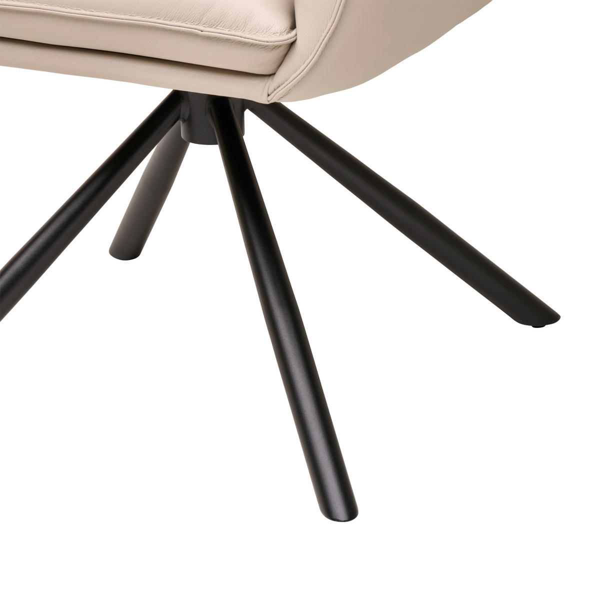 STOLICA S NASLONOM ZA RUKE  svijetlo siva  koža      - svijetlo siva/crna, Moderno, koža/metal (64/90,5/64,5cm) - Livetastic
