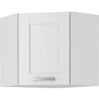 ECKOBERSCHRANK 60/58/31 cm  in Weiß  - Silberfarben/Weiß, ROMANTIK / LANDHAUS, Holzwerkstoff/Metall (60/58/31cm) - MID.YOU