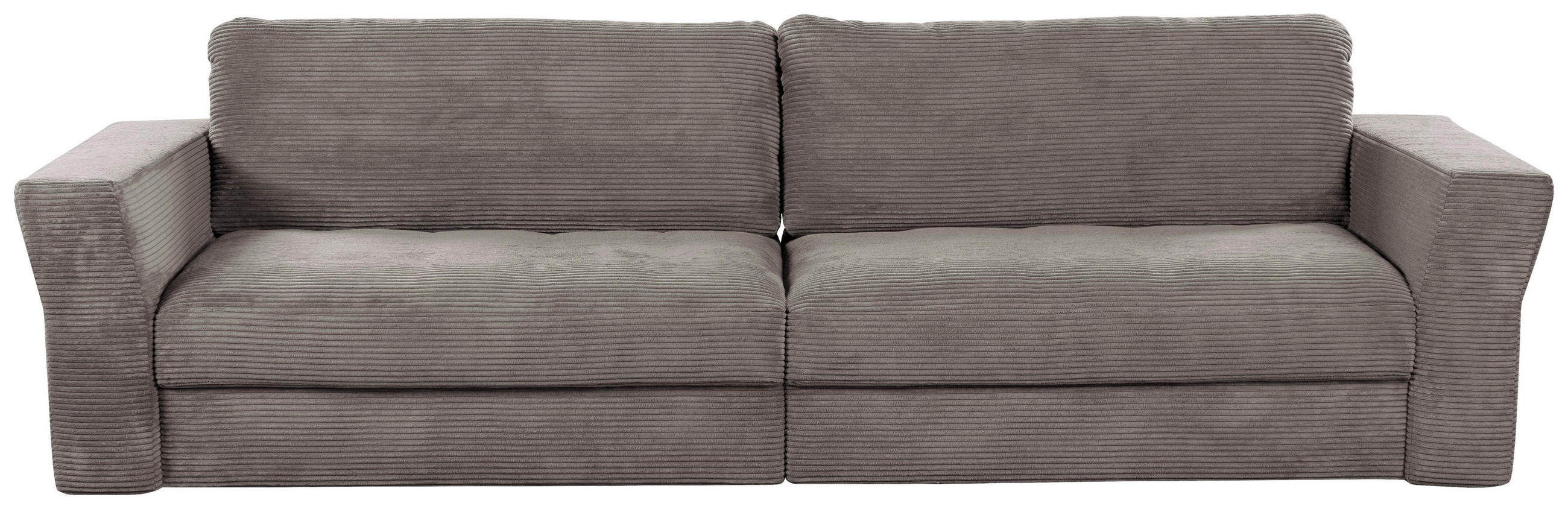 BIGSOFA Cord Taupe, Graubraun  - Taupe/Graubraun, MODERN, Kunststoff/Textil (270/80/106cm) - Cantus