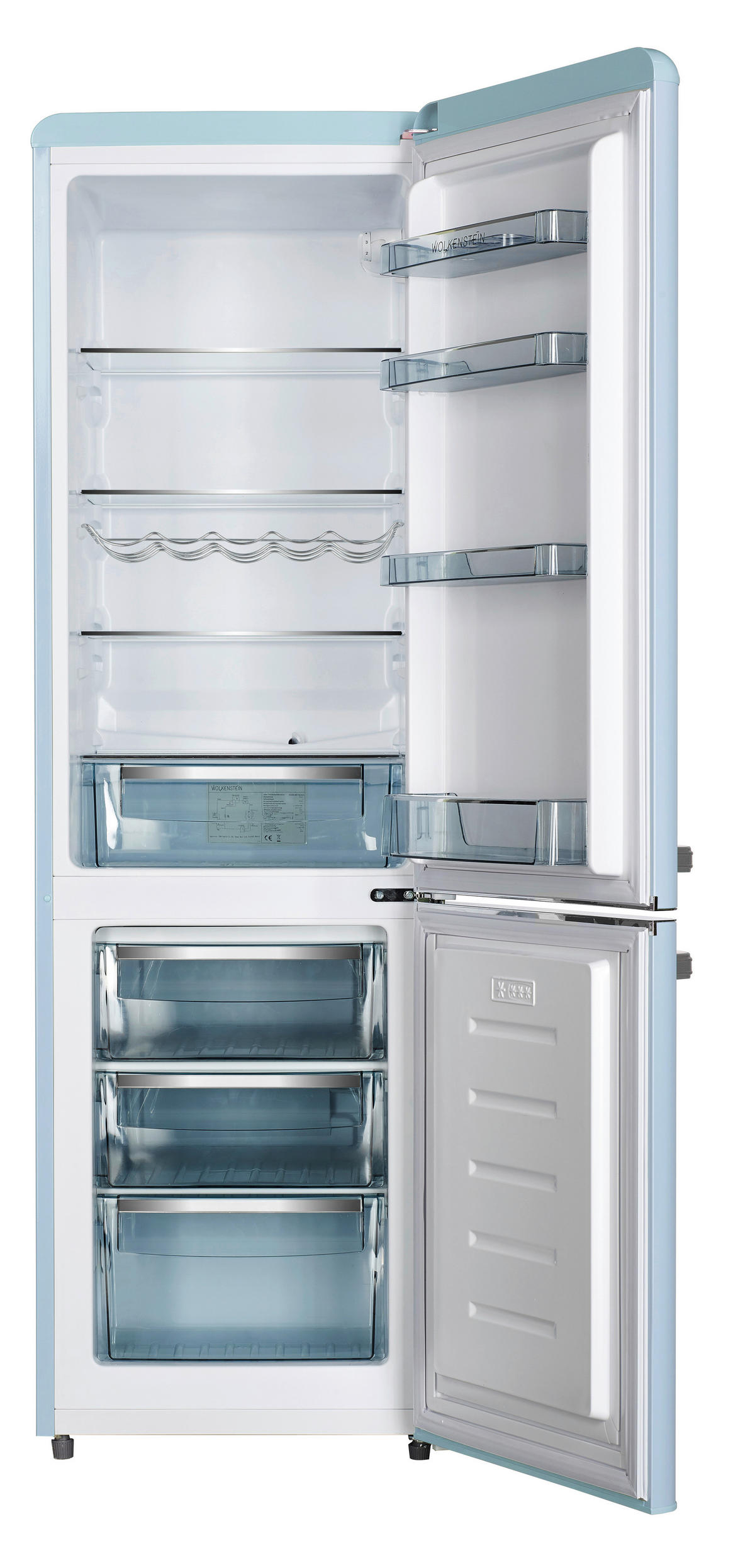 KÜHL-GEFRIER-KOMBINATION KG250.4RT  - Hellblau, Basics, Kunststoff/Metall (54,60/177,50/62,60cm) - Wolkenstein