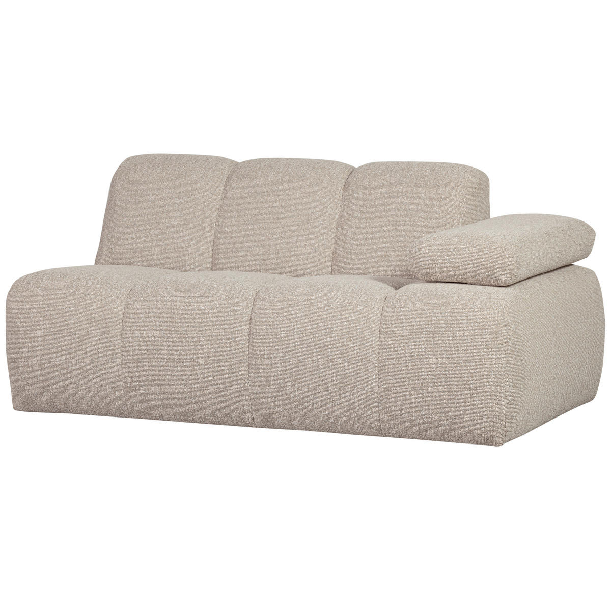SOFAELEMENT Mojo in Bouclé Beige  - Beige/Schwarz, MODERN, Kunststoff/Textil (164/74/97cm) - Livetastic