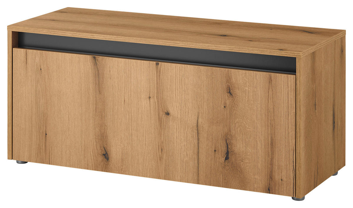 GARDEROBENBANK  in 100/45/40 cm  - Eichefarben/Anthrazit, Design, Kunststoff (100/45/40cm) - Modante