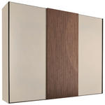 SCHWEBETÜRENSCHRANK  in Sandfarben, Eiche dunkel  - Sandfarben/Eiche dunkel, Design, Glas/Holzwerkstoff (298/240/68cm) - Dieter Knoll