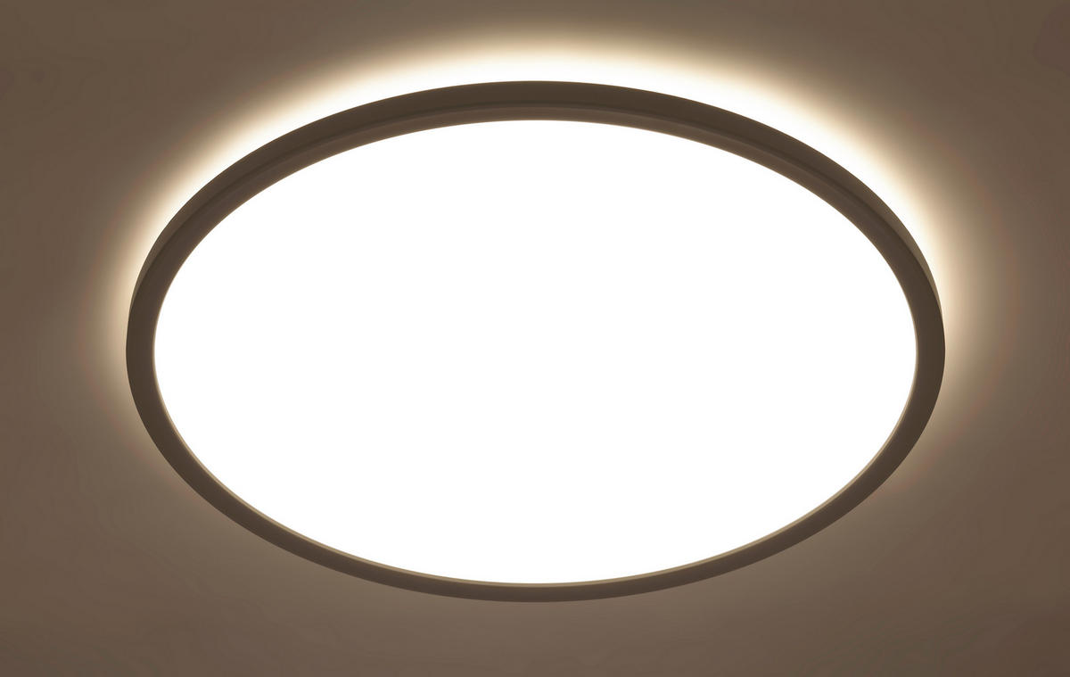STROPNÉ LED SVIETIDLO, 42/2,9 cm  - biela, Basics, plast (42/2,9cm) - Novel