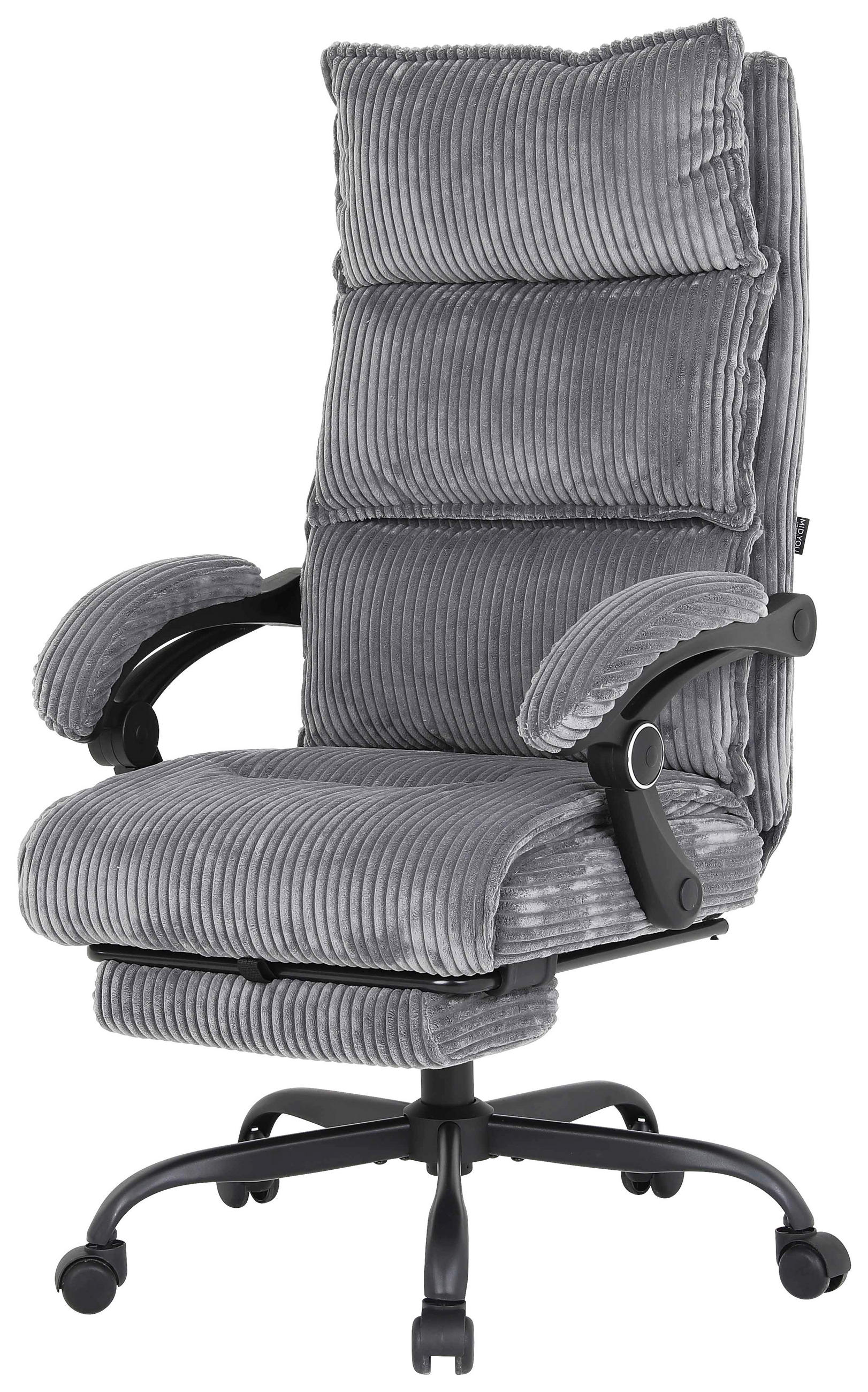 DREHSTUHL Cord Grau  - Schwarz/Grau, MODERN, Holz/Kunststoff (65/116/124/65cm) - MID.YOU