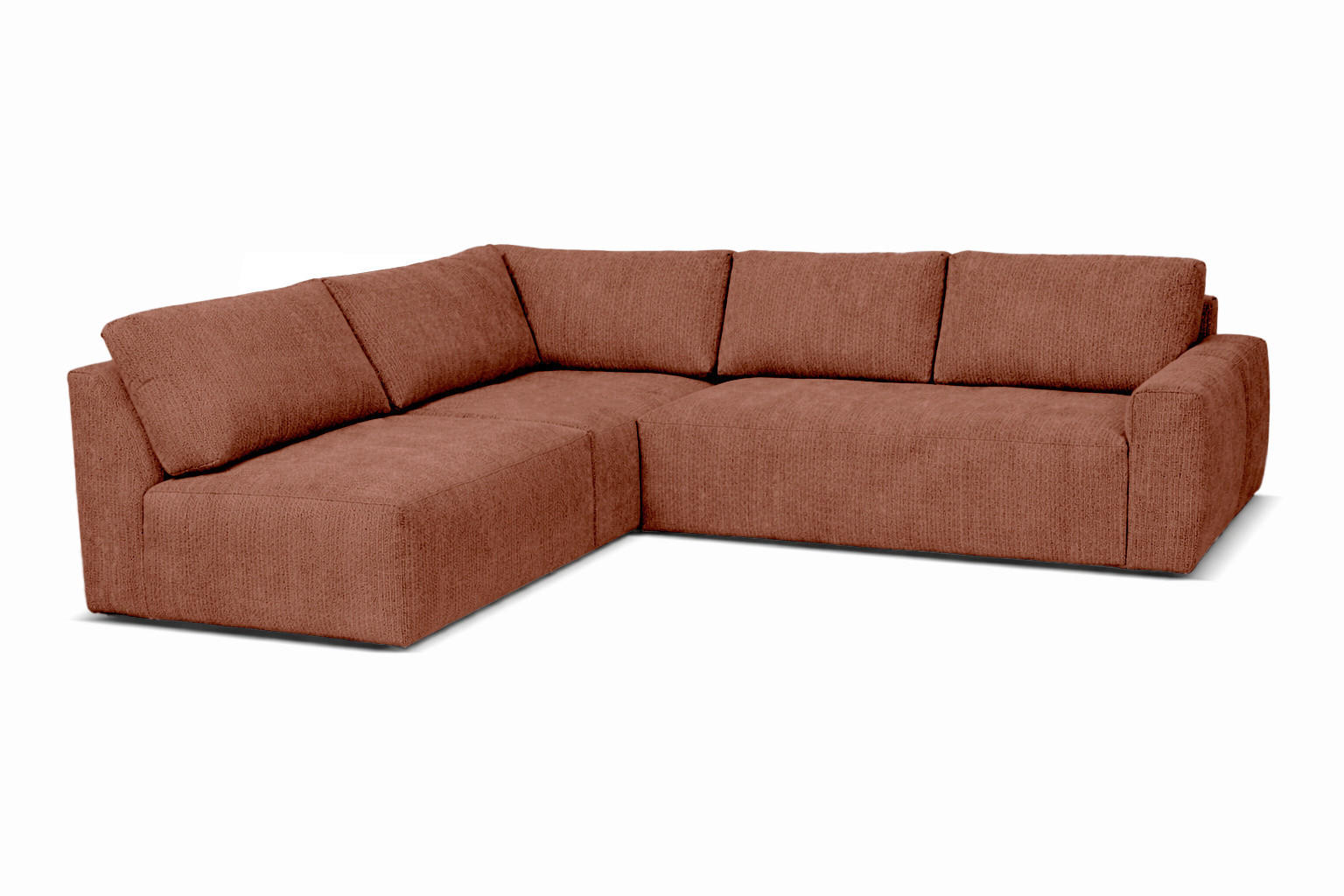ECKSOFA MAZA in Cord Rostfarben  237/275 cm  - Rostfarben/Schwarz, Design, Textil (237/275cm) - Livetastic