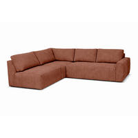 ECKSOFA MAZA in Cord Rostfarben  237/275 cm  - Rostfarben/Schwarz, Design, Textil (237/275cm) - Livetastic