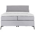 BOXSPRINGBETT 120/200 cm  in Grau, Hellgrau  - Hellgrau/Schwarz, Design, Textil/Metall (120/200cm) - Hom`in