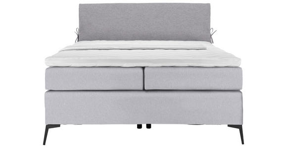 BOXSPRINGBETT 120/200 cm  in Grau, Hellgrau  - Hellgrau/Schwarz, Design, Textil/Metall (120/200cm) - Hom`in