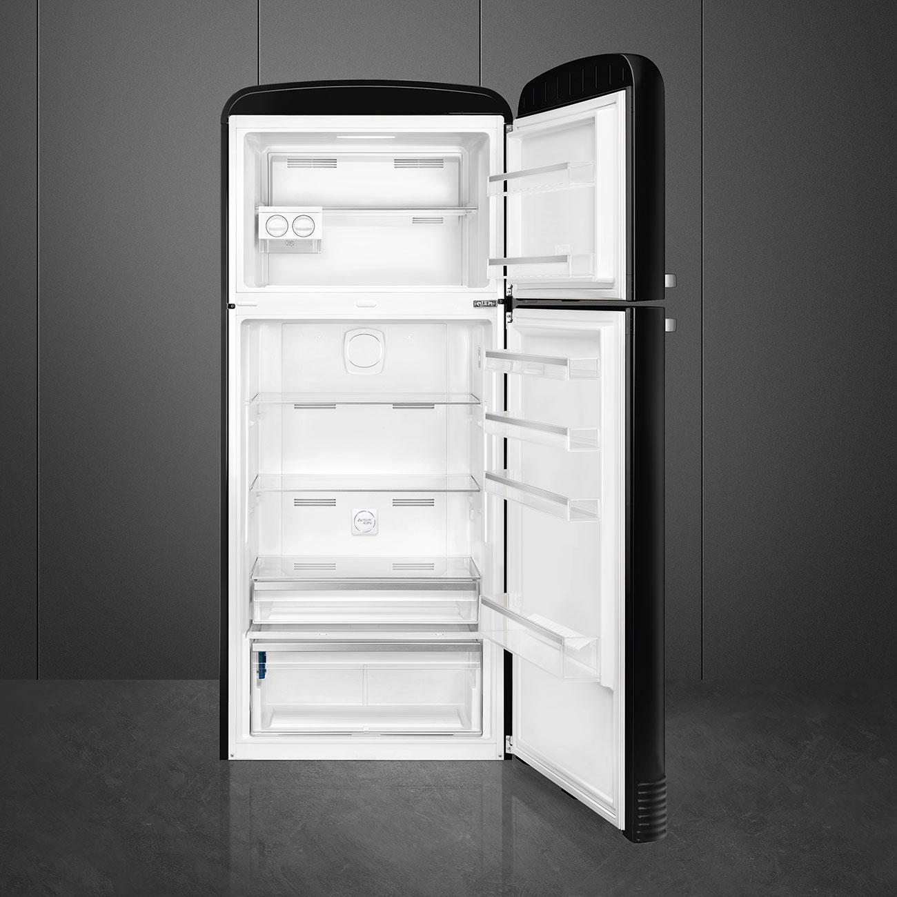 KÜHL-GEFRIER-KOMBINATION FAB50RBL5  - Schwarz, Basics, Metall (79,6/192,1/80,5cm) - SMEG