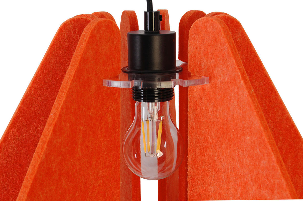 HÄNGELEUCHTE 38/133 cm   - Rot, Trend, Kunststoff/Textil (38/133cm) - Novel