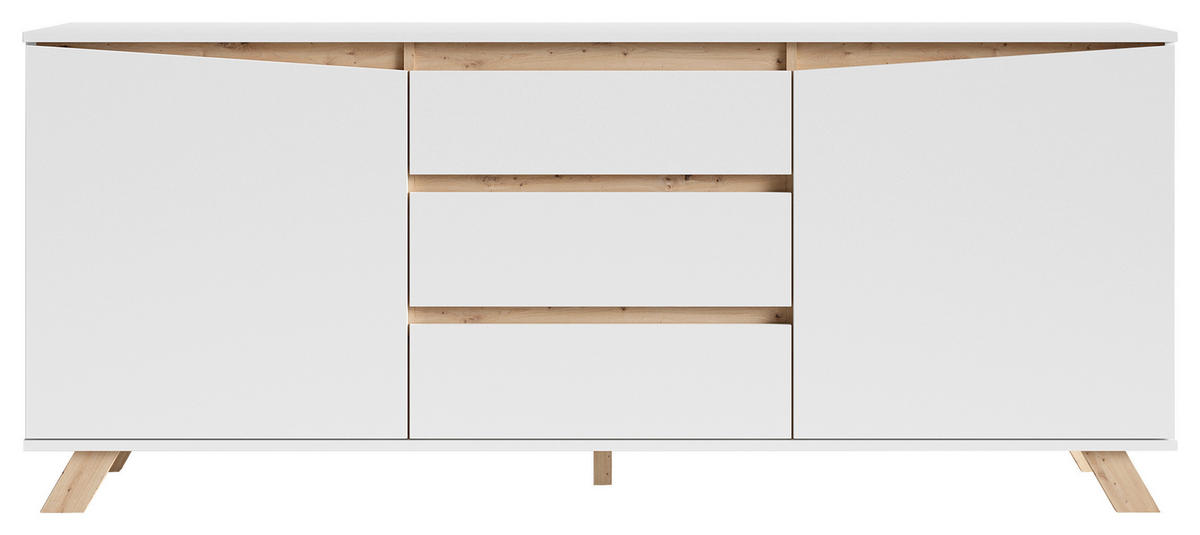 SIDEBOARD Valentin  in 180/76/38 cm  - Weiß/Eiche Artisan, MODERN, Holzwerkstoff (180/76/38cm) - MID.YOU
