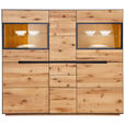 HIGHBOARD  in 155/136/38 cm  - Eichefarben/Anthrazit, Natur, Glas/Holz (155/136/38cm) - Linea Natura