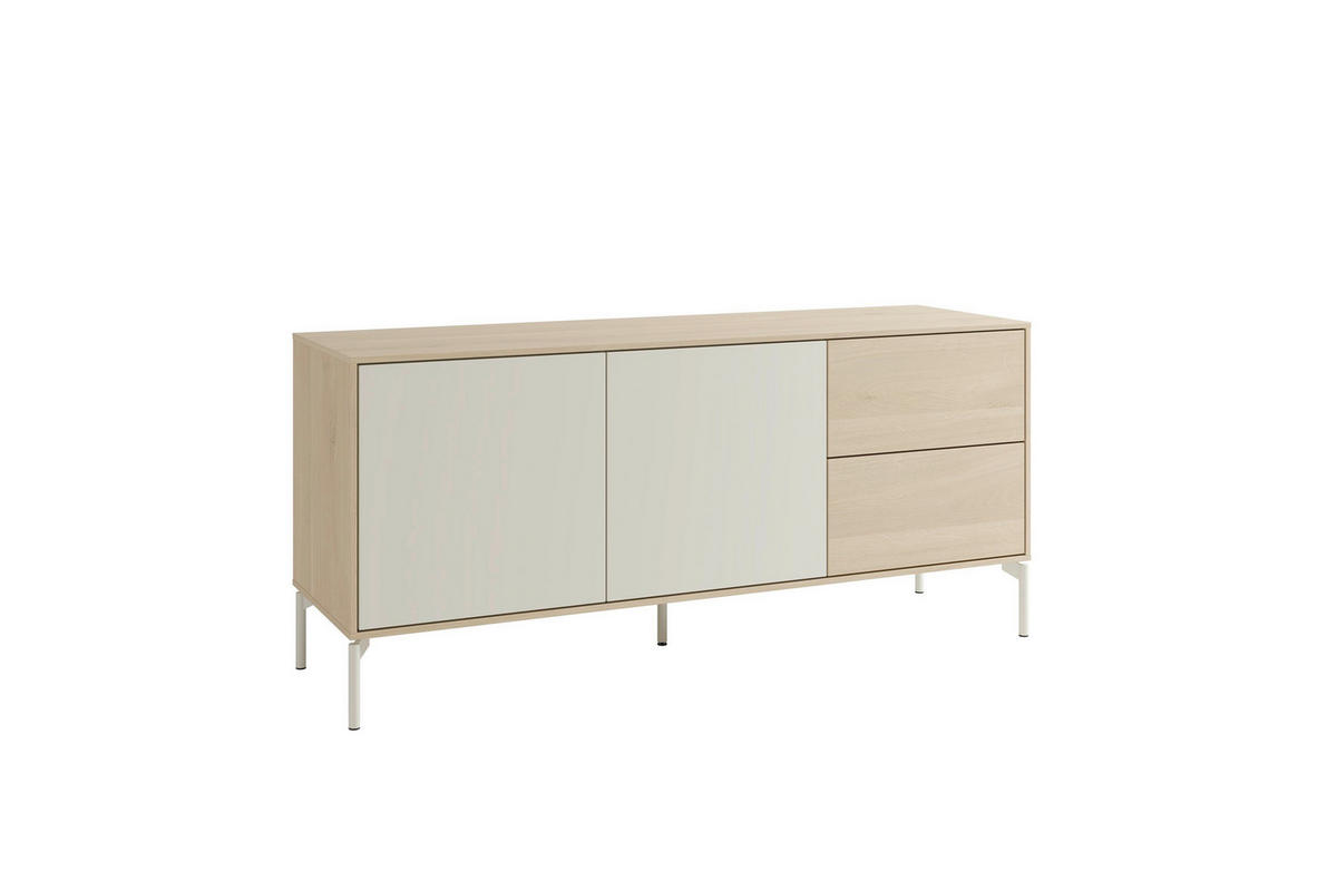 SIDEBOARD LABOE 149/67/41 cm 2 Schublade(n)  - Eiche Bianco/Seidengrau, MODERN, Holzwerkstoff (149/67/41cm) - Schöner Wohnen