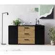 SIDEBOARD Schwarz, Eiche Artisan Einlegeböden, Türdämpfer  - Schwarz/Eiche Artisan, KONVENTIONELL, Holzwerkstoff/Kunststoff (150/78,9/38,5cm) - Carryhome