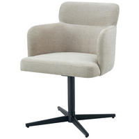 ARMLEHNSTUHL  in Eisen Webstoff  - Beige/Schwarz, KONVENTIONELL, Holz/Textil (58,5/85/63cm) - Livetastic