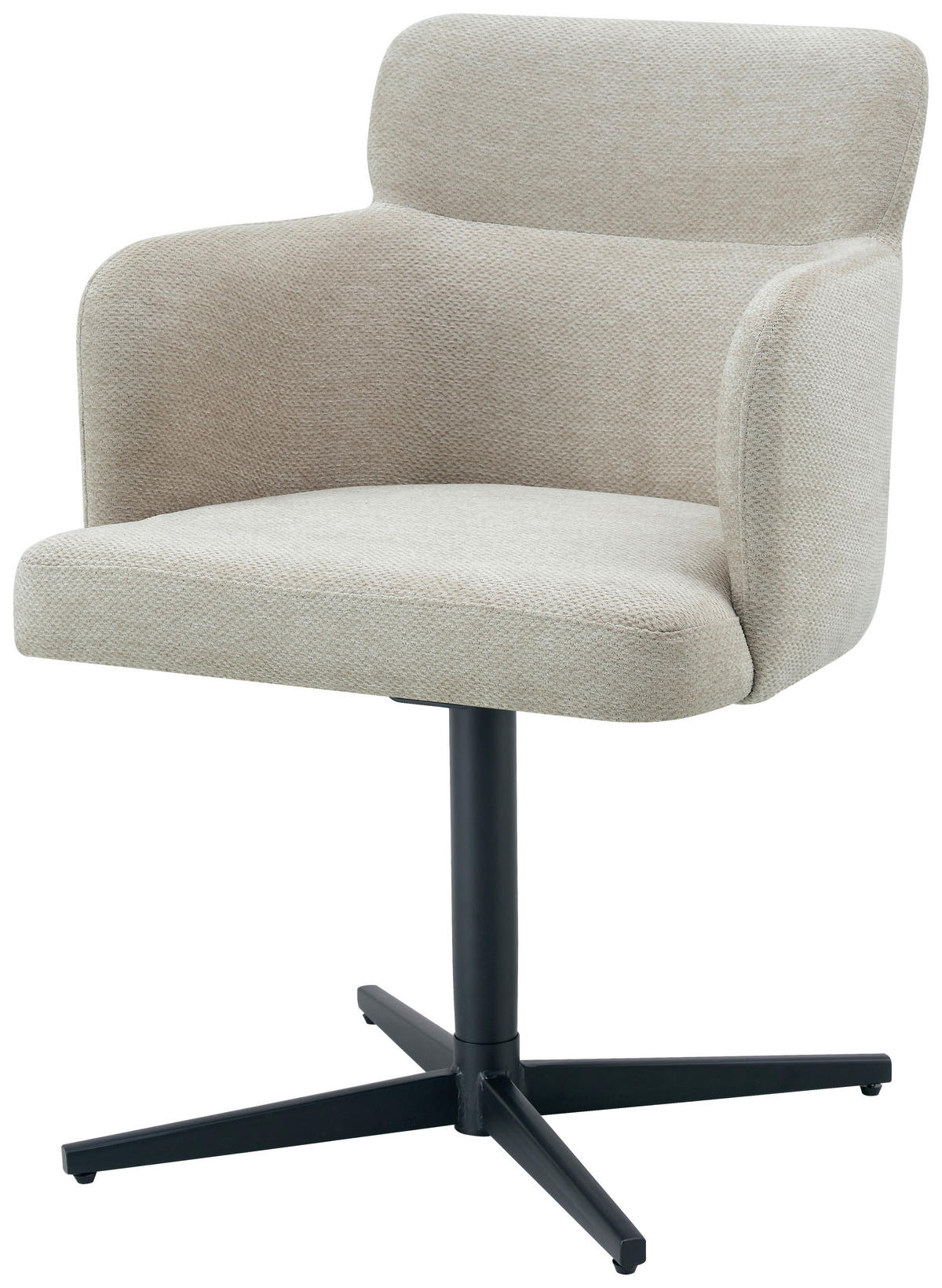 ARMLEHNSTUHL  in Eisen Webstoff  - Beige/Schwarz, KONVENTIONELL, Holz/Textil (58,5/85/63cm) - Livetastic