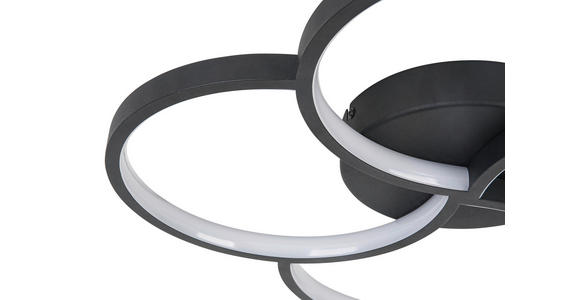 DECKENLEUCHTE 52/5,5 cm  - Schwarz/Weiß, Trend, Kunststoff/Metall (52/5,5cm) - Novel