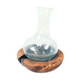 VASE 30 cm  - Klar/Ecru, Natur, Glas/Holz (25/30cm) - Ambia Home