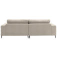 ECKSOFA  in Flachgewebe Beige Rücken echt  177/253 cm  - Beige/Schwarz, Design, Textil/Metall (177/253cm) - Dieter Knoll