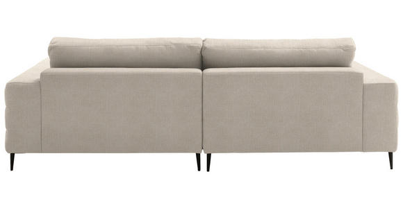 ECKSOFA  in Flachgewebe Beige Rücken echt  177/253 cm  - Beige/Schwarz, Design, Textil/Metall (177/253cm) - Dieter Knoll