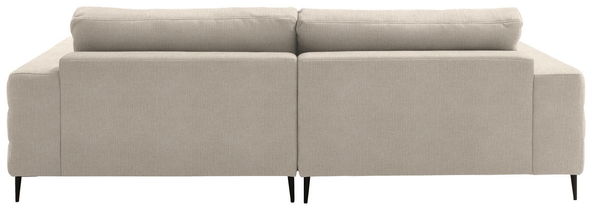 ECKSOFA in Flachgewebe Beige  - Beige/Schwarz, Design, Textil/Metall (177/253cm) - Dieter Knoll