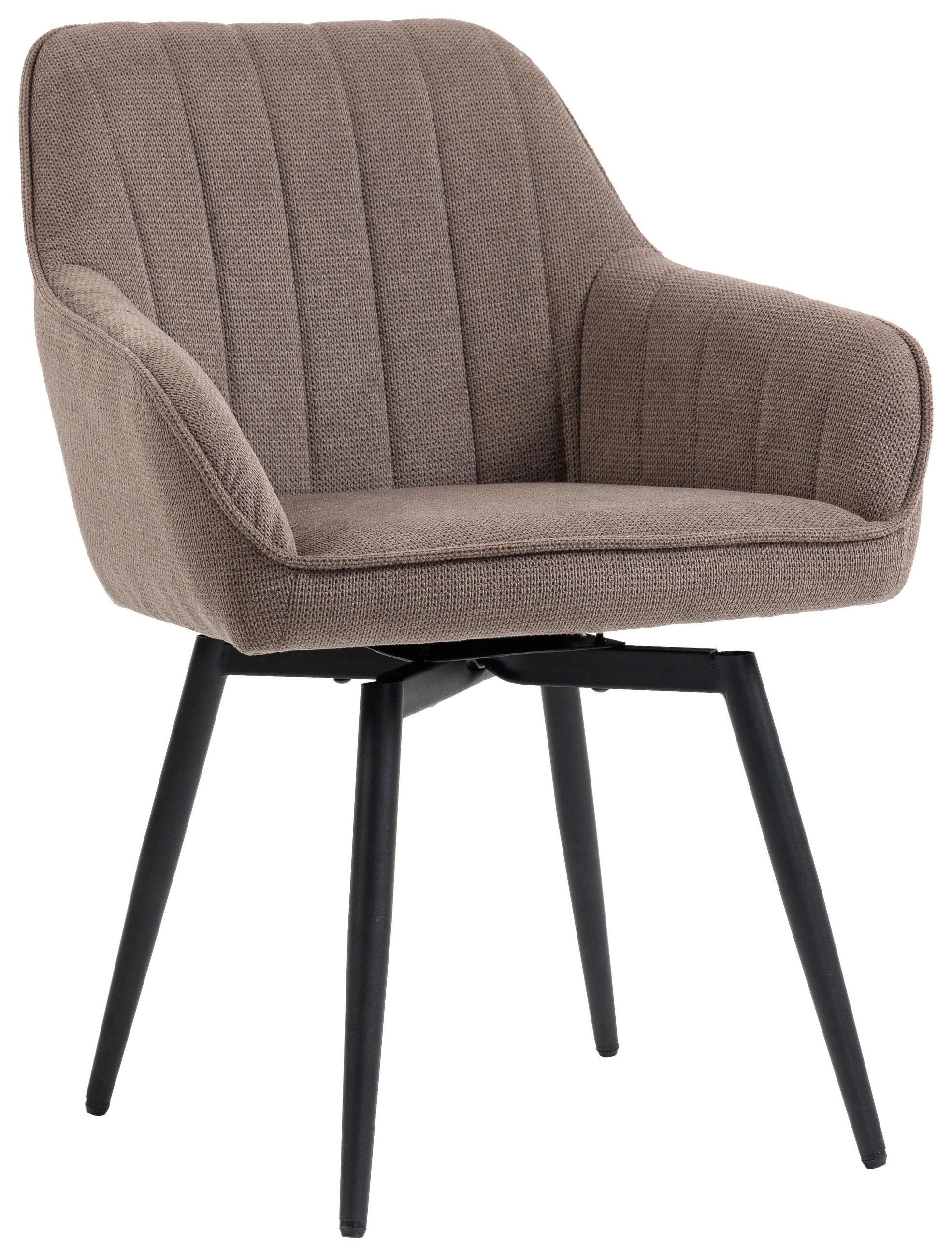 ARMLEHNSTUHL  Sitzfläche 180° drehbar   - Taupe/Schwarz, MODERN, Textil/Metall (63/83/63cm) - Livetastic