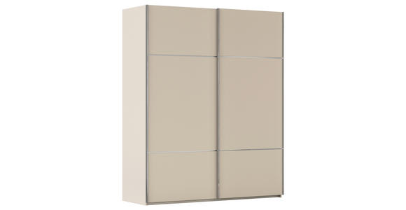 SCHWEBETÜRENSCHRANK in Champagner - Chromfarben/Champagner, KONVENTIONELL, Holzwerkstoff/Metall (201/223/68cm) - Novel
