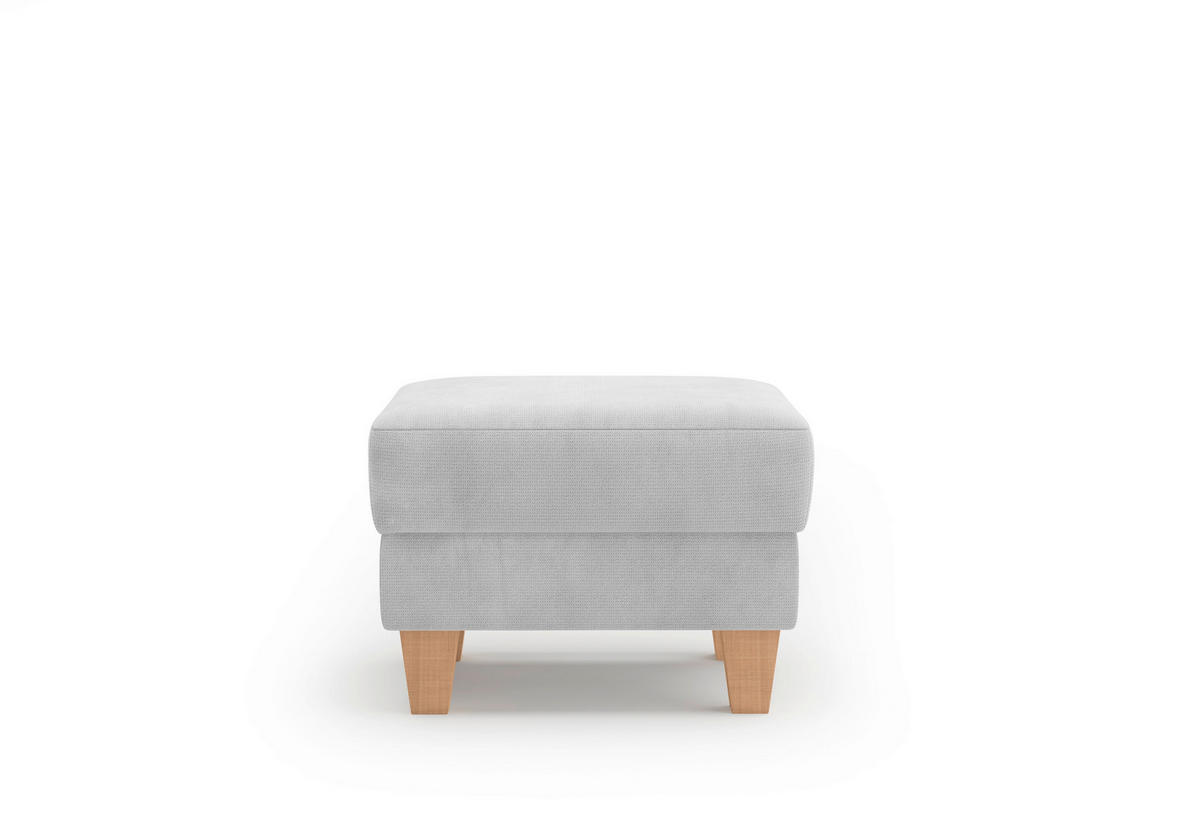 HOCKER in Textil Silberfarben  - Eichefarben/Silberfarben, KONVENTIONELL, Holz/Textil (58/48/58cm) - Sit & More