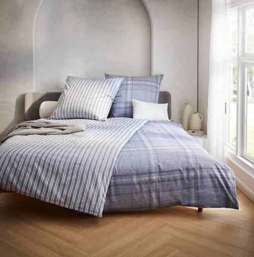 BETTWÄSCHE Satin 155/220 cm  - Blau, KONVENTIONELL, Textil (155/220cm) - Novel