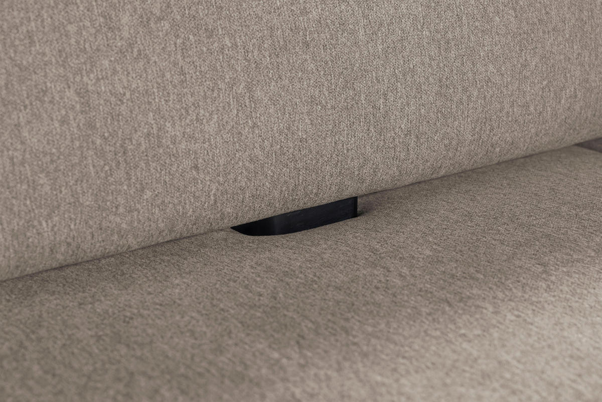 ECKBANK 195/165 cm Webstoff Schwarz, Dunkelgrau Buche massiv   - Dunkelgrau/Schwarz, Basics, Holz/Textil (195/165cm) - Carryhome