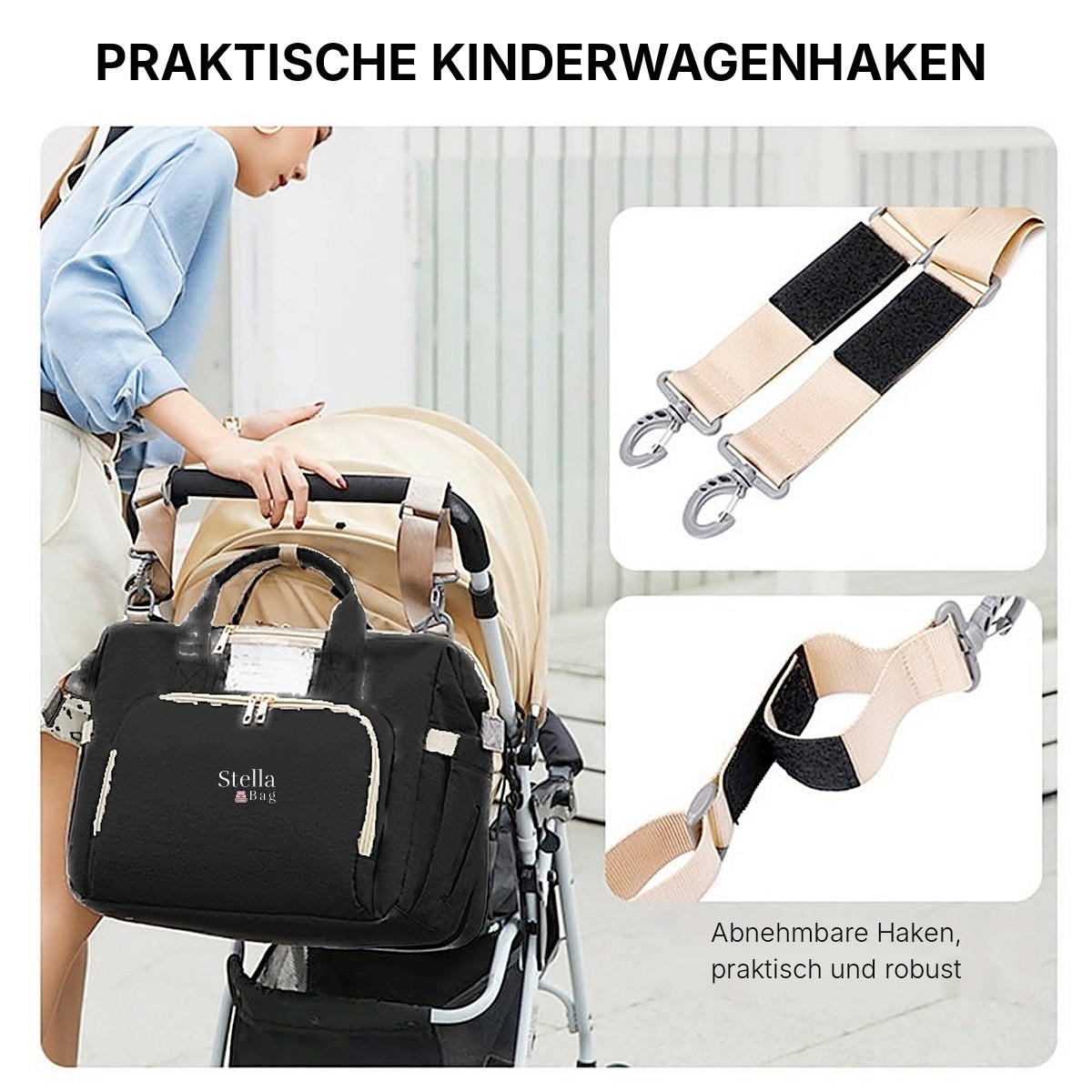 WICKELTASCHE Stella Bag  - Schwarz, Basics, Textil (40/30/20cm)