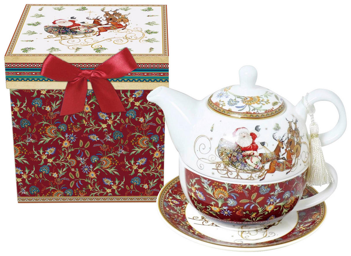 ČAJOVÁ SOUPRAVA PRO JEDNOHO 490 ml - vícebarevná, Trend, keramika (17/14cm) - X-Mas