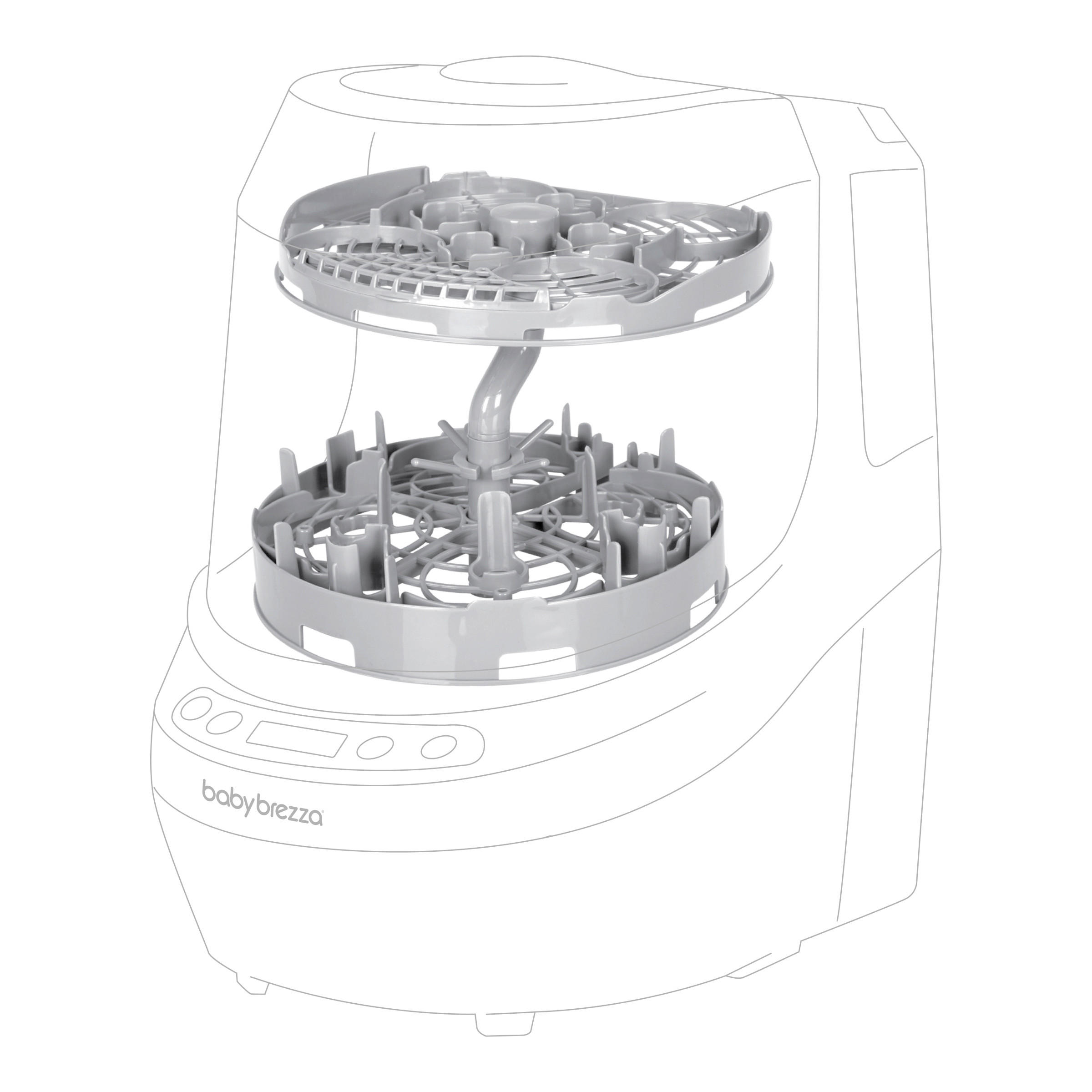 DAMPFSTERILISATOR BWP Einsatz für  Milchpumpen-Teile  - Grau, Basics, Kunststoff (8/20/20cm) - Baby Brezza
