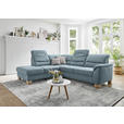 ECKSOFA Blau Mikrofaser  - Wildeiche/Blau, KONVENTIONELL, Holz/Textil (224/254cm) - Carryhome
