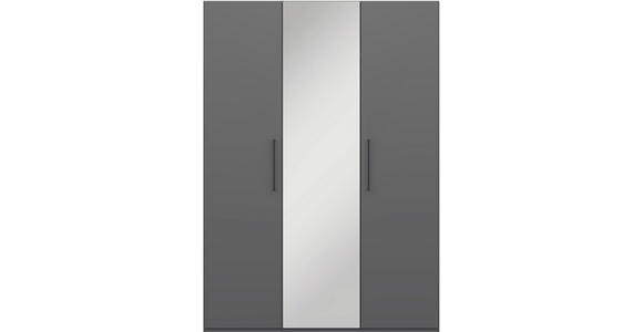 KLEIDERSCHRANK 3-türig Graphitfarben  - Edelstahlfarben/Graphitfarben, Design, Glas/Holzwerkstoff (151,3/213,6/59,3cm) - Cantus