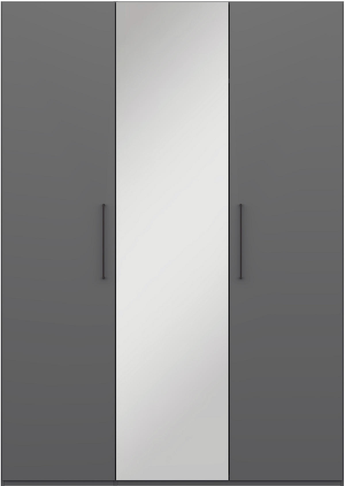 KLEIDERSCHRANK in Graphitfarben  - Edelstahlfarben/Graphitfarben, Design, Glas/Holzwerkstoff (151,3/213,6/59,3cm) - Cantus