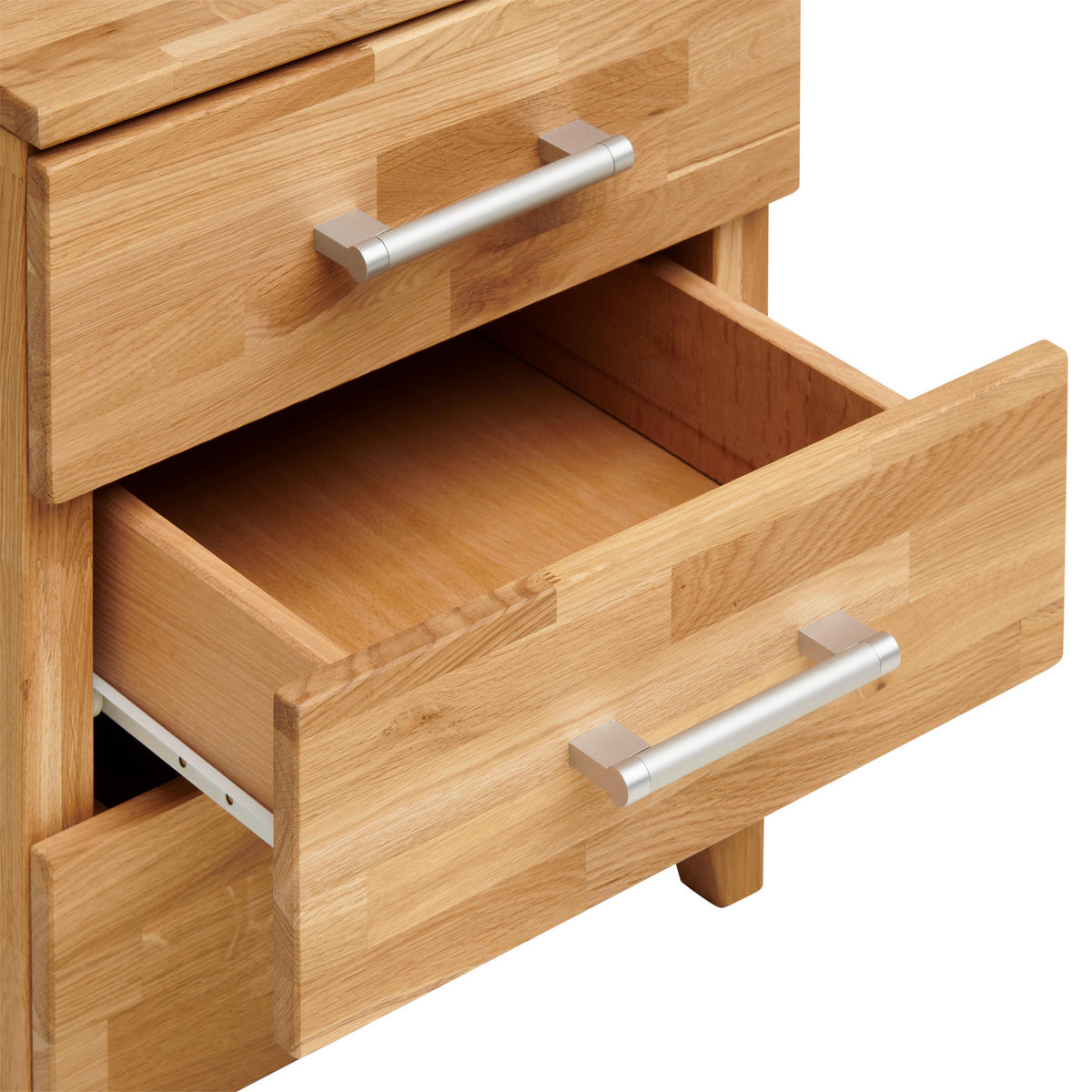 NACHTTISCH 45/55/42 cm  in massiv Wildeiche Eichefarben  - Chromfarben/Eichefarben, Natur, Holz/Kunststoff (45/55/42cm) - Livetastic